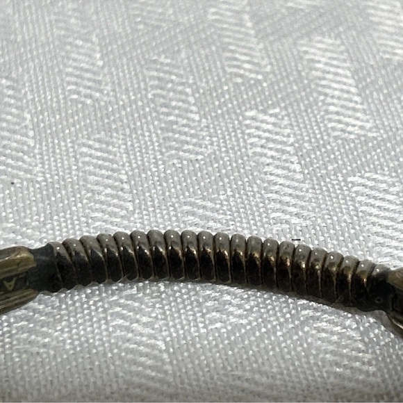 Vintage Handmade Spoon Handle SPRING 2.5" Bracelet Silver Plate INITIALED "N" - Picture 4 of 8